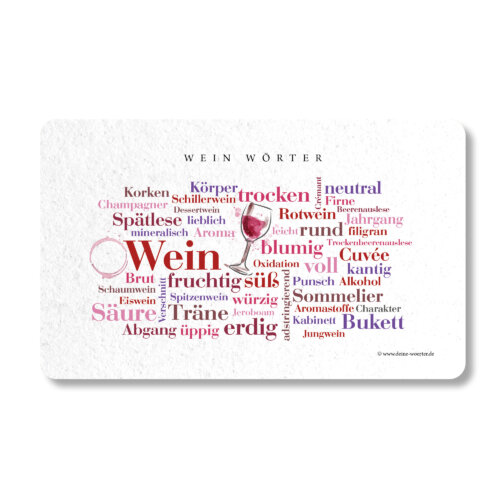 Frühstücksbrettchen Wein Wörter.