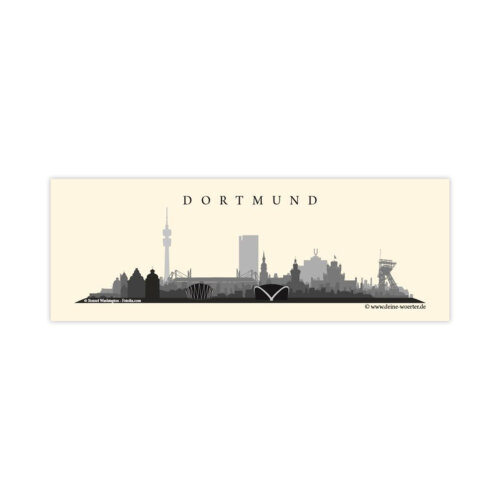 Der Aufkleber mit der Dortmunder Skyline ist die perfekte Geschenkidee für alle Dortmund Fans.