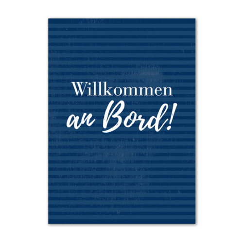 Postkarte (DIN A6) mit Motiv Willkommen an Bord.